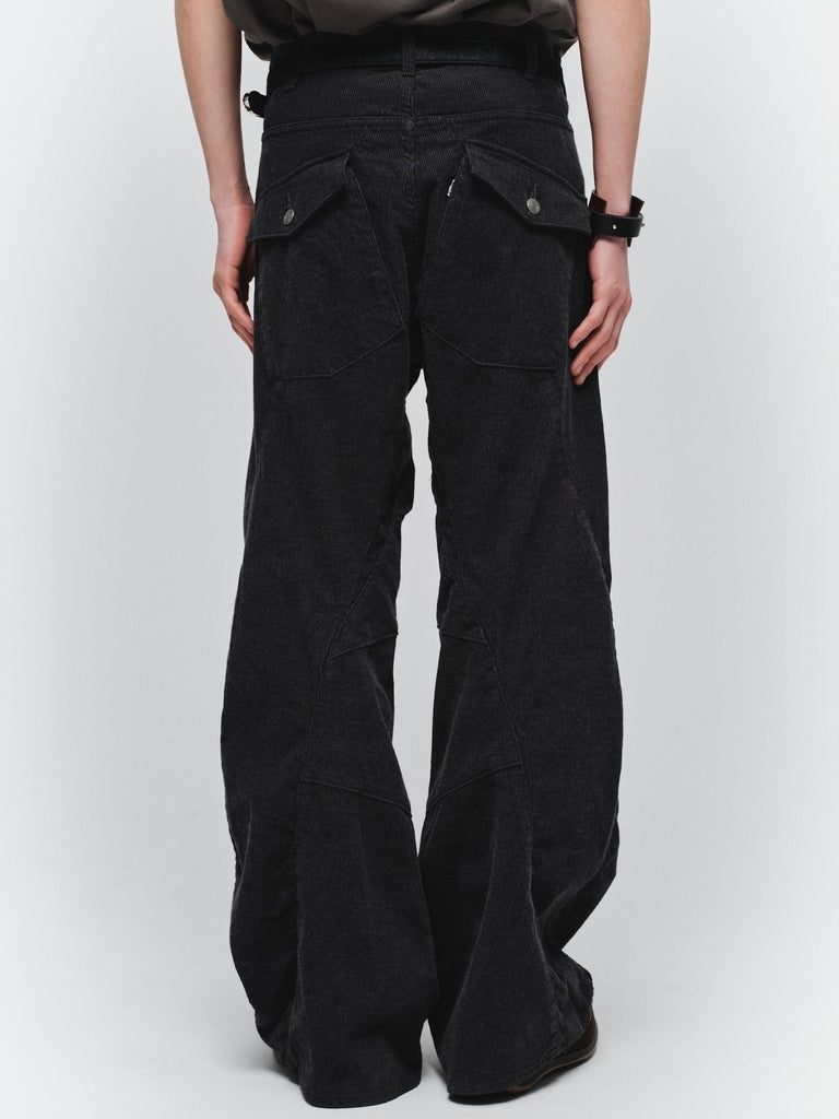 ENGINEERED DRAPING FLARE CORDUROY PANTS