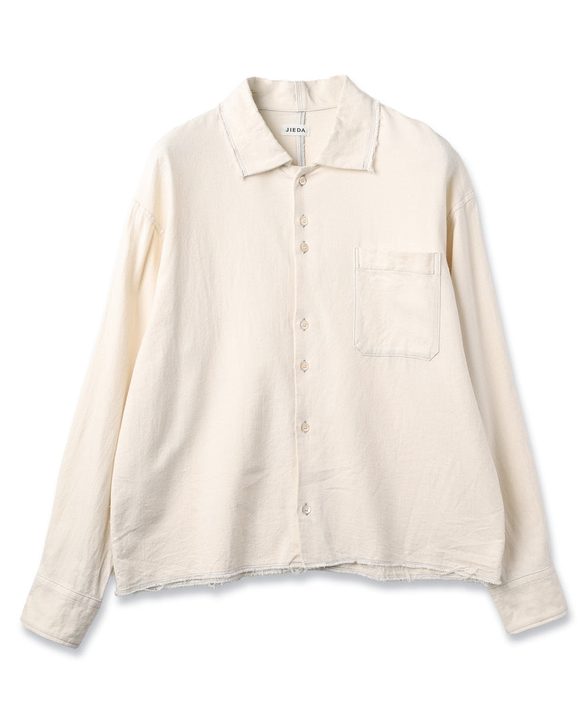 COTTON SILK CUT-OFF SHORT SHIRT