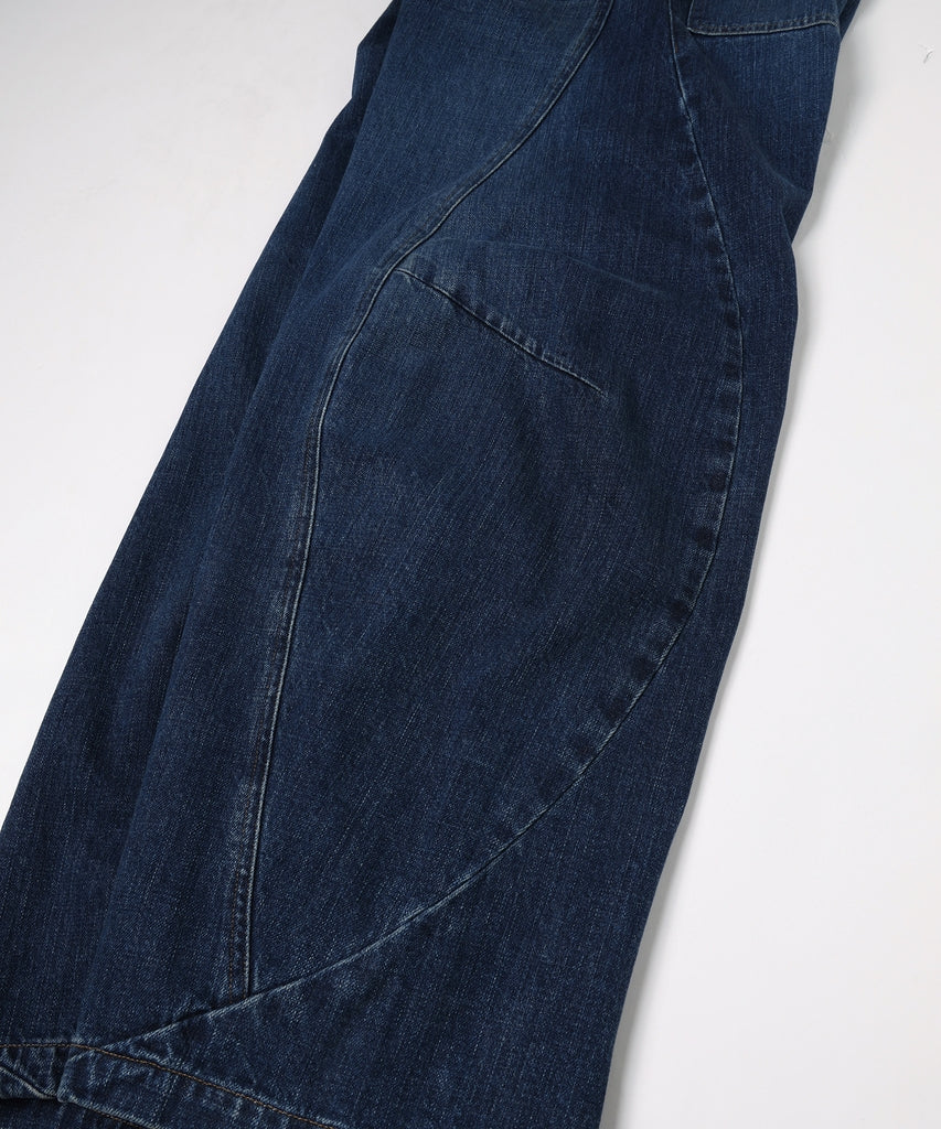 VINTAGE-FEEL DRAPED DENIM PANTS