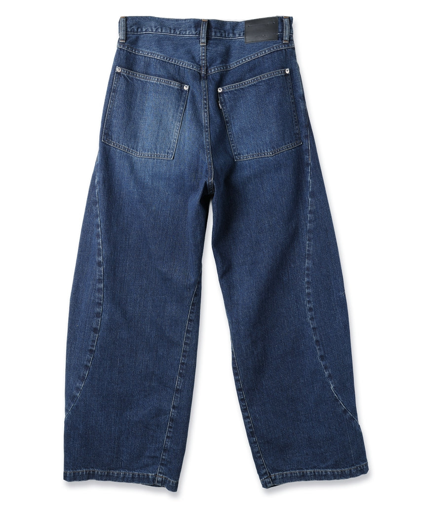 VINTAGE-FEEL DRAPED DENIM PANTS