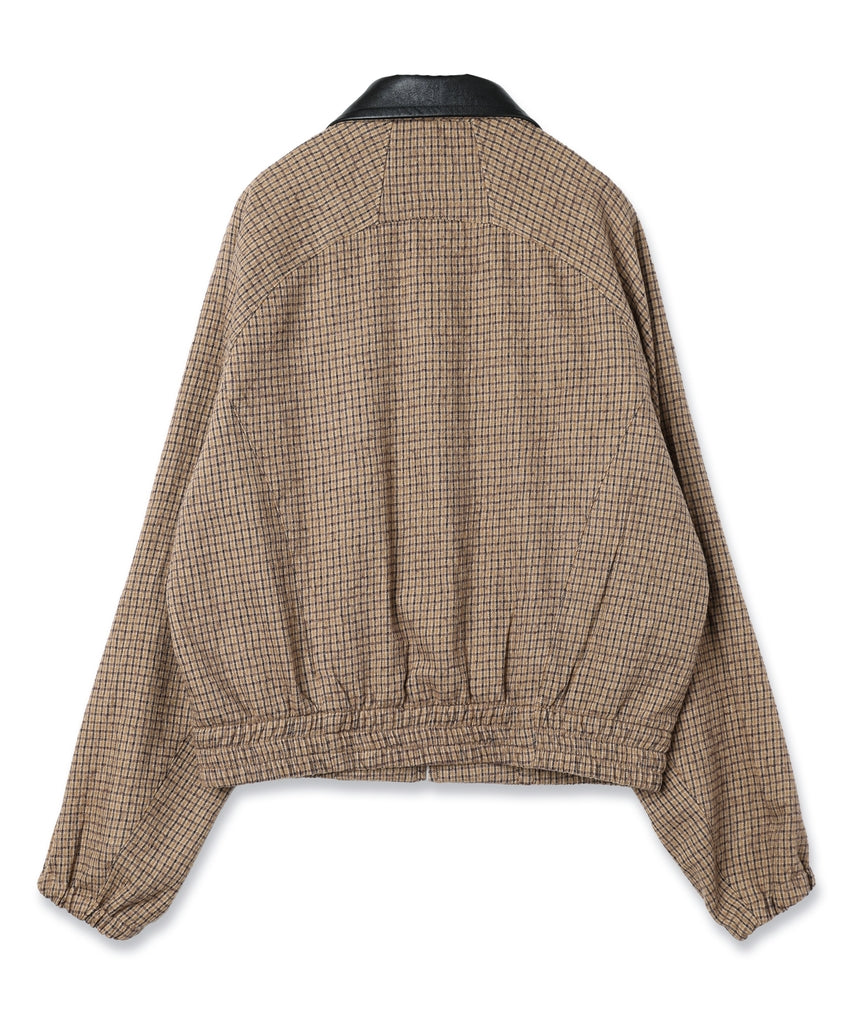 LEATHER COLLAR SHORT JACKET
