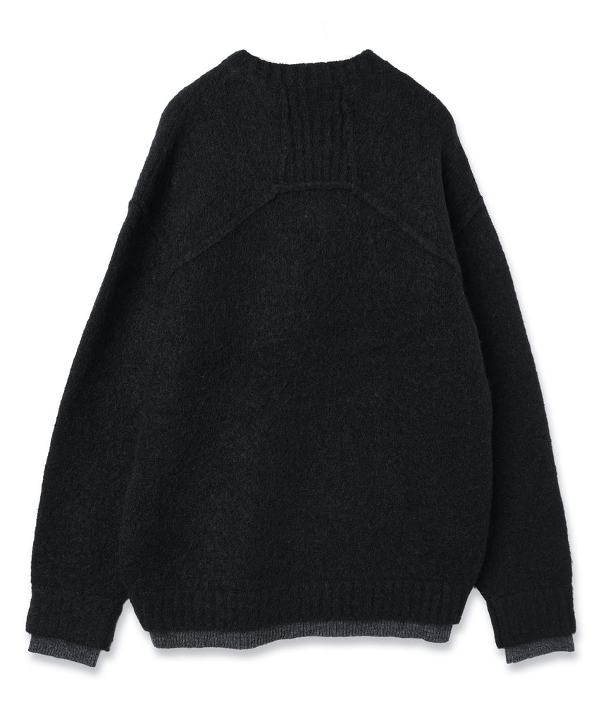 LAYERED MOHAIR V-NECK SWEATER