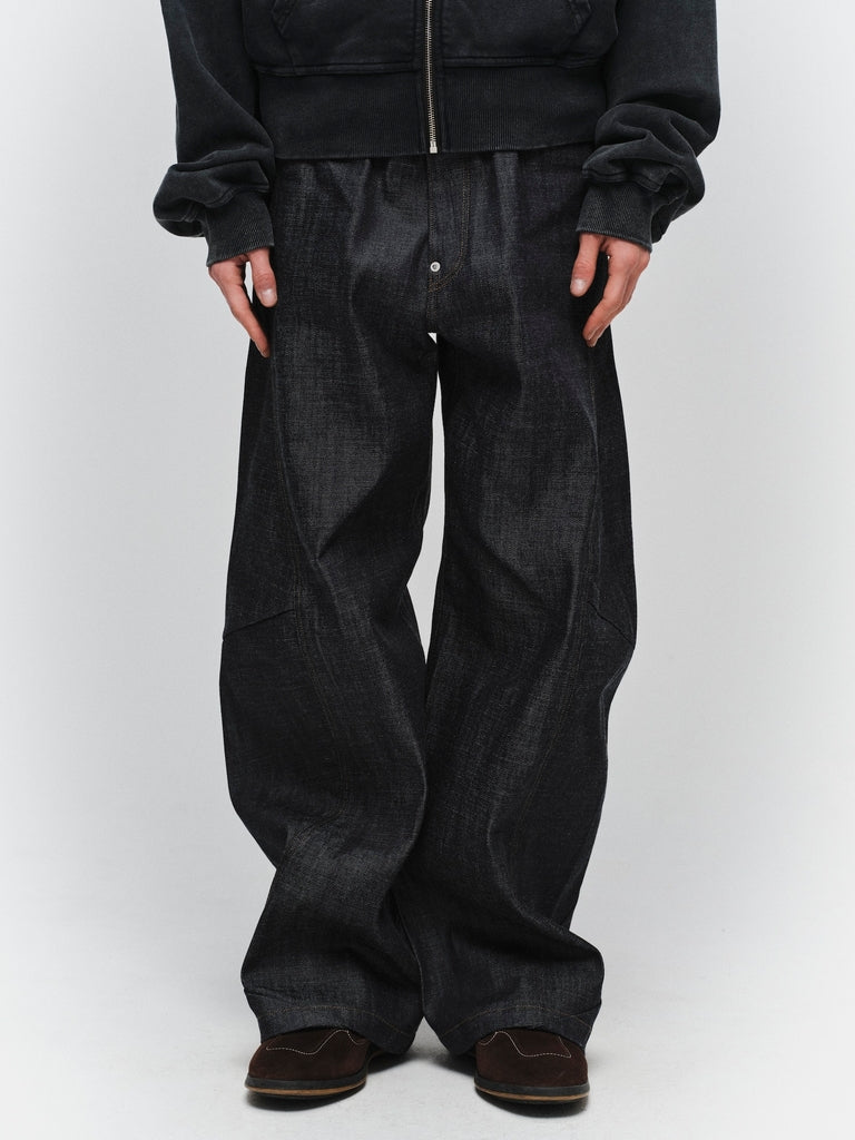 DRAPING DENIM PANTS