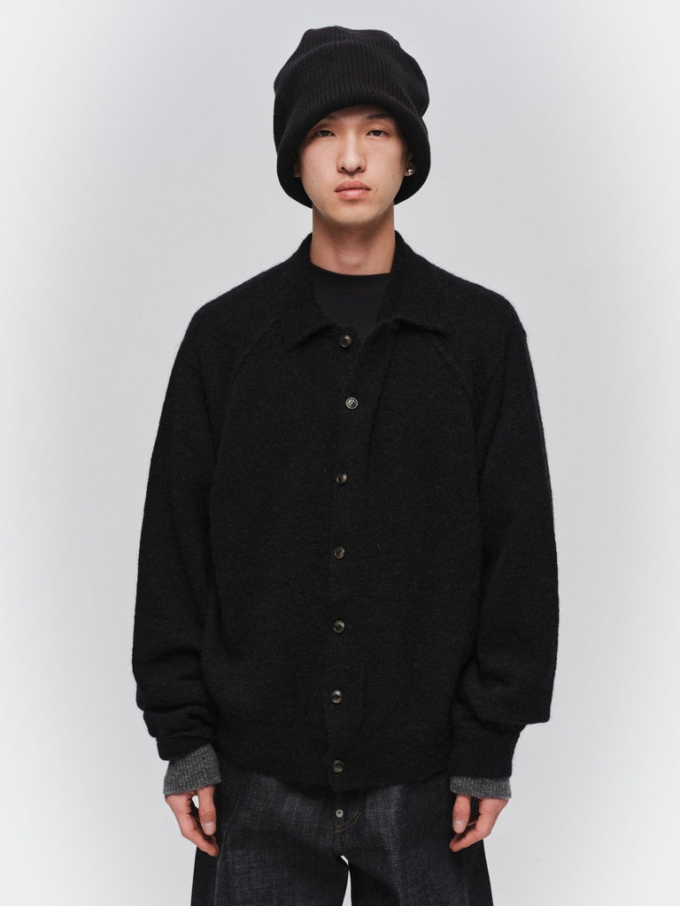 LAYERED MOHAIR KNIT SHIRT