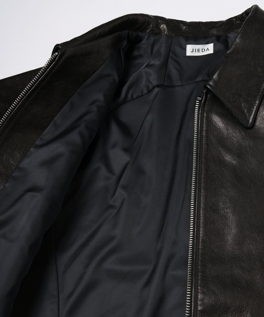 DRAPING LEATHER JACKET
