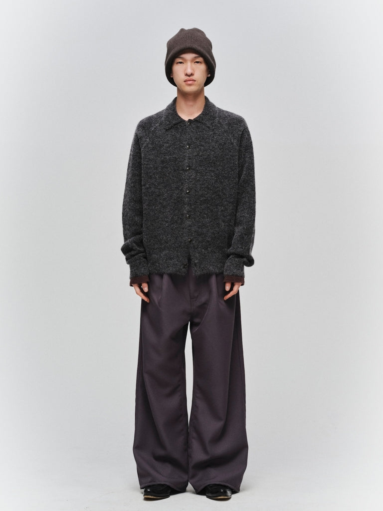 LAYERED MOHAIR KNIT SHIRT