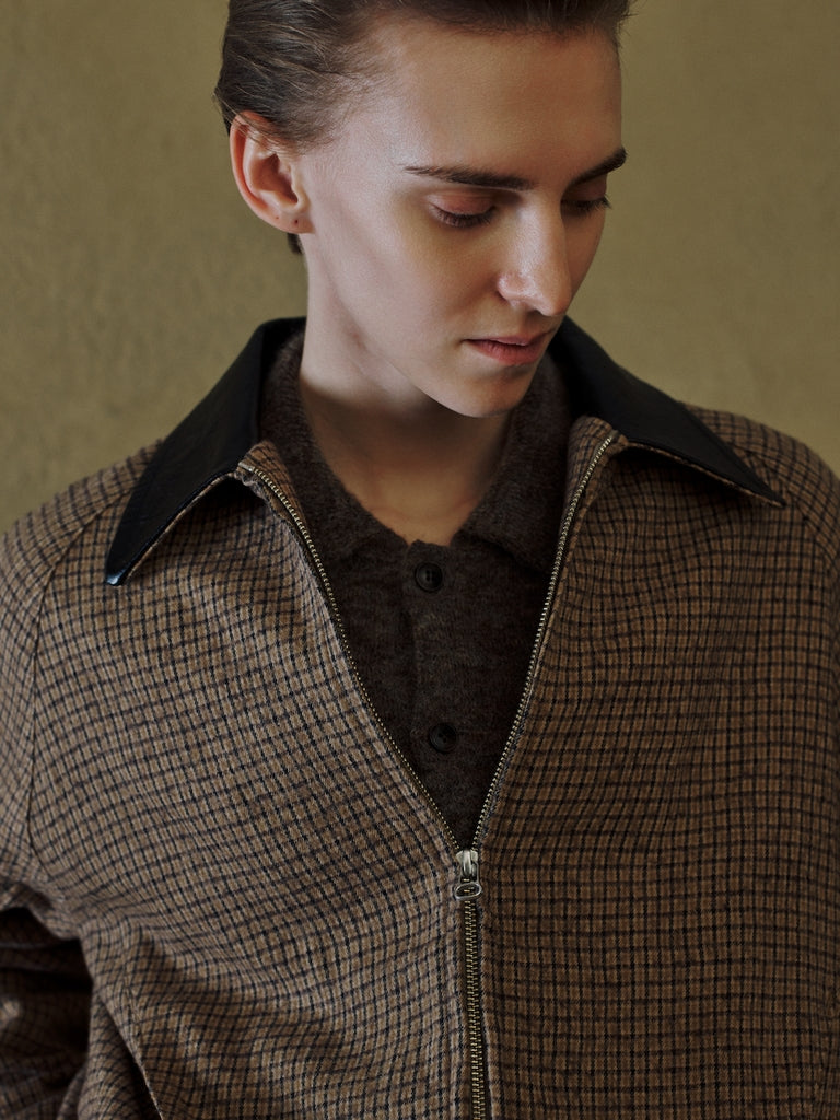 LAYERED MOHAIR KNIT SHIRT